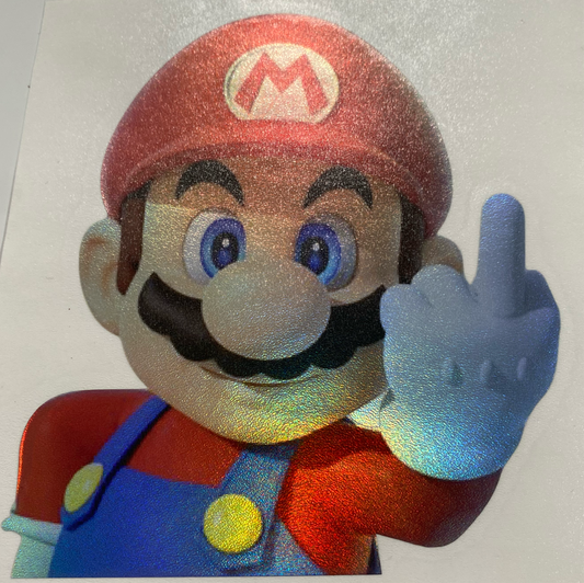 Reflective Mario middle finger